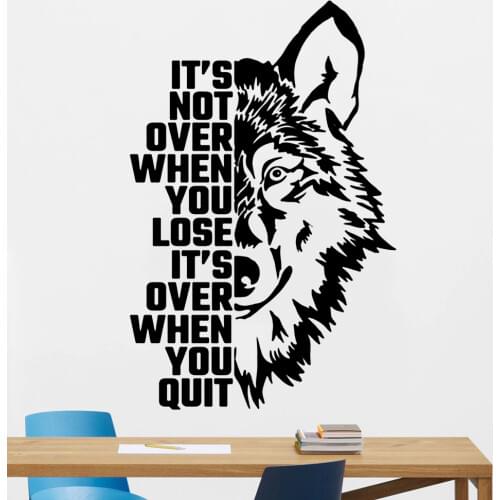 Wolf Wall Sticker Motivational Quotes Vinyl Wall Decals Home Decoration Office Living Room Sofa Background Wall Decor Y891