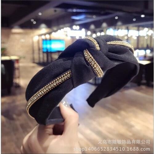 Crystal Knot Headbands For Women Korea Colorful Hair Accessories Hair Bows Flower Crown Fahion Hairbands Head Wrap Hair Band