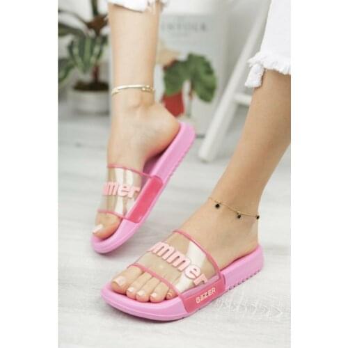 Womens Slippers Beach Sea Pool Casual Pink And Black Color Summer Slippers