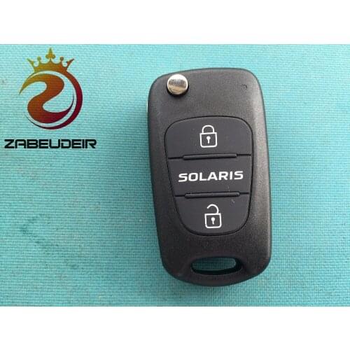 1Pcs Of New Replacement Key Shell Case For Hyundai Solaris 3 Button Remote Flip Blank With Uncut Blade No Logo Car Accessories