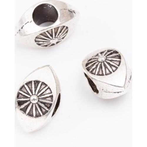 YEPENGFEI 10pcs Scattered beads Tibetan silver beads jewelry alloy beads fit Chamilia bracelet DIY js2099