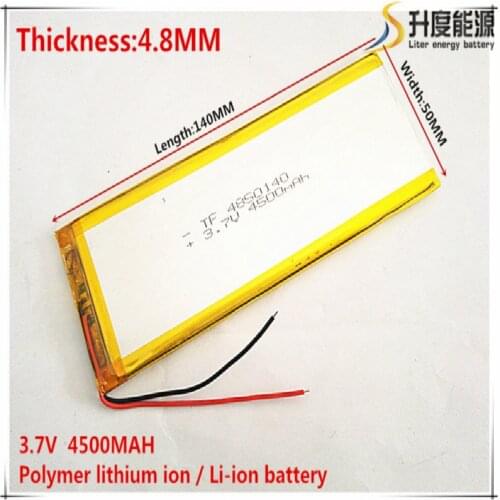 3.7V 4500mAh 4850140 Lithium Polymer Li-Po li ion Rechargeable Battery cells For Mp3 MP4 MP5 GPS mobile bluetooth