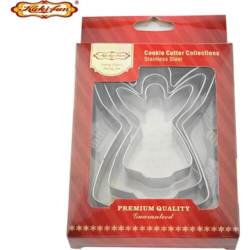 3D Angel Shape Metal Cookie Cutters Set Cake Decoration Stainless Steel Biscuit Mould Baking Tools for Cakes