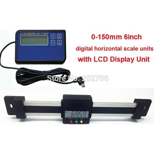 0-150mm 6inch aluminum digital horizontal scale units with single LCD Display Unit