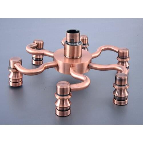 8" inch Antique Red Copper Brass Six Claw Bath Rainfall Rain Bathroom Shower Head Bathroom Accessory (Standard 1/2") msh259