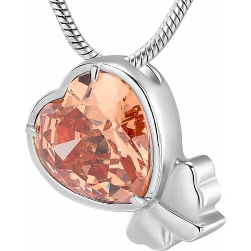 Infinity Pendant Cremation Jewelry for Necklace Urn Memorial Ashes Holder Keepsake with Birthstone Crystal