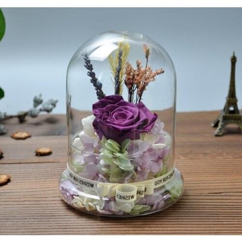 Free Shipping 12*20cm Split Glass Base Dome Vase Home Decoration Transparent Cover Wedding Live Prop DIY Friend Favor Gift