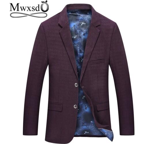 Mwxsd brand Autumn Mens Plaid Blazer Suit jacket Men Fashion Slim fit cotton blazer jacket Casual male blazer Suit Jacket