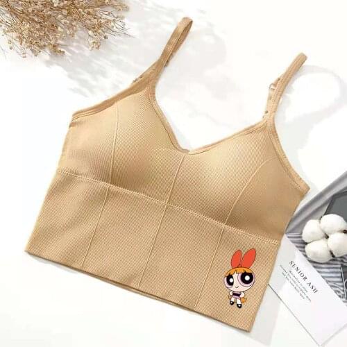 U-shaped Back Bra Tube Top Women Crop Top Powerpuff Girls Sexy Lingerie Seductive Lipstick Bra Sports Fashion Street Top