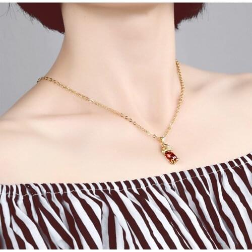 Cyue Fashion Gold-plated Copper Brave Necklace Transfer Zircon Lucky Pendant For Lady Jewelry Gift