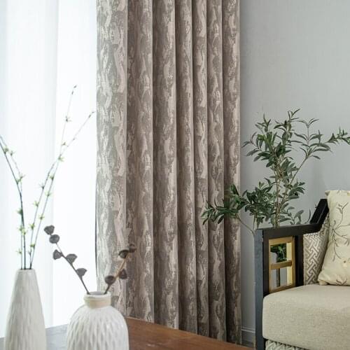 Schuth Leaf Double-sided Jacquard Curtains Shading Custom Light Luxury Modren Curtains For Living Room Bedroom Dining Room