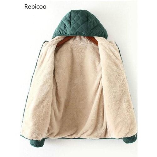 Flocking Parkas Basic Jackets 3XL Female Women Winter Hooded Fur Coats Cotton Autumn Loose Pocket Outwear