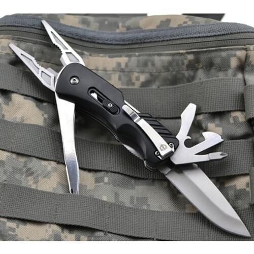 Harnds MT7120 Multi Tools with Stainless Pliers + Knife + Wire Cutter + Screwdriver + Opener KeyChain Pocket Tool