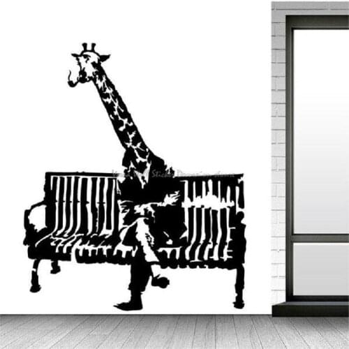 Personality giraffe wall stickers street art studio home living room bedroom decoration vinyl decal gift wall decoration DY18