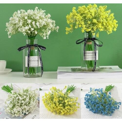 16PCS Artificial Flowers Fake Flower Gypsophila for Wedding Home Fall Plastic Hand Letter Flowers Christmas Bouquet Decoration