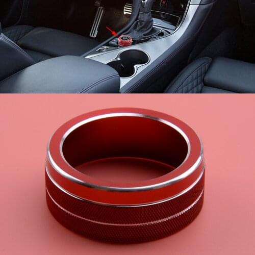 Aluminium Alloy Red Car Interior Multimedia Decoration Ring Knob Cover Fit for Infiniti Q50 2014 2015 2016 2017 2018 2019