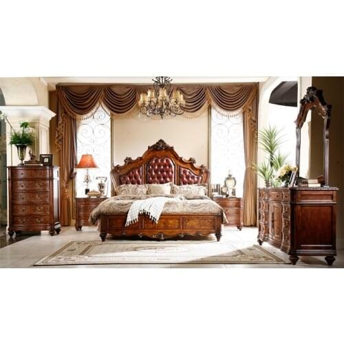 Solid wood king size bed for bedroom with competitive price from real factory Łóżko typu king size GH03