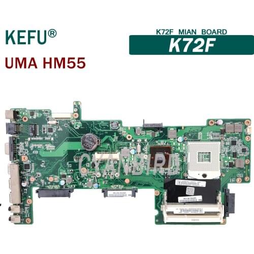KEFU K72F original mainboard for ASUS K72F UMA HM55 Laptop motherboard