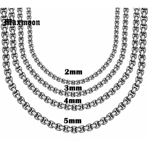 Maxmoon women Stainless Steel Chain Men Necklace Jewelry Accessories link chain Wholesale Square Box Chain Necklace