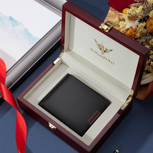 Mens short soft cowhide genuine leather wallet 2021 new trendy brand fashion mens wallet WILLIAMPOLO