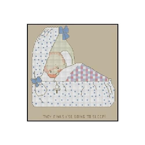 FREE Shipping Top Quality popular counted cross stitch set going to sleep, baby in cradle bassinet
