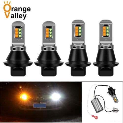 NEW 2Pcs 7440 ba15s BAU15S 1156 p21w T20 W21W WY21W Canbus light Turn Signal Dual Mode DRL LED External Lights