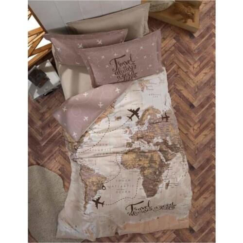 Yeni model soley Genç Ranforce Nevresim Takımı Travel tek kişilik