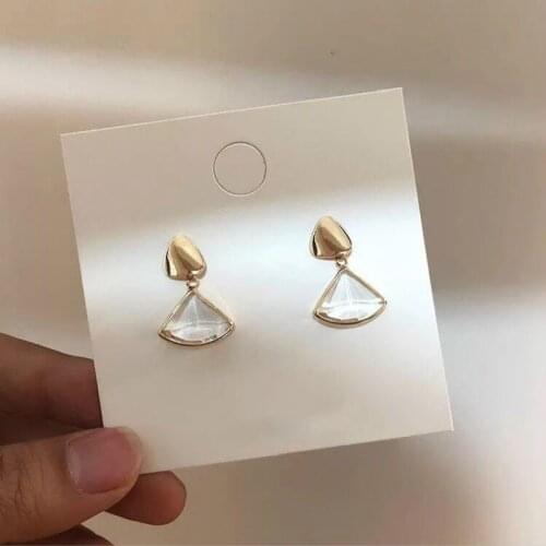 2020 New Arrival Crystal Trendy Geometric Women Dangle Earrings Korean Crystal Simple Earrings Female Elegant Jewelry