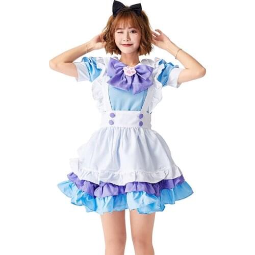 Alice in Wonderland Princess Dresses Costume Adult Women Stage Party Beautiful Alice Maid Cosplay Dress Up