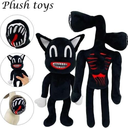 Anime Siren Head Plush Toy Cartoon Sirenhead Stuffed Animals Doll Horror Black Cat Peluches Toys for Kids Christmas Gift
