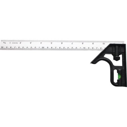 Adjustable Combination Square Angle Ruler 45 / 90 Degree With Bubble Level Multifunctional Gauge Measuring Tools