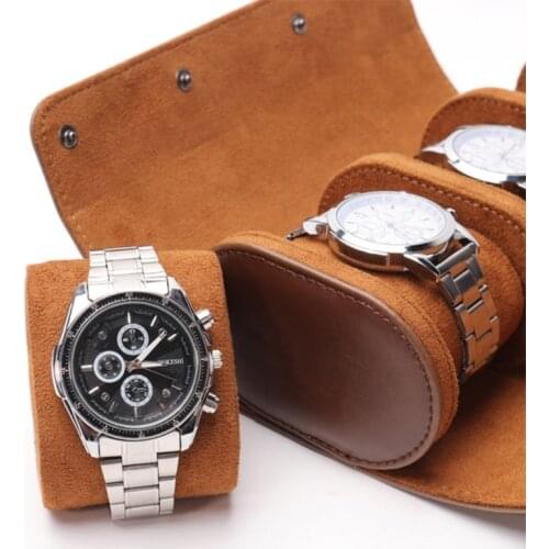Luxury PU Leather Watch Storage Box Travel 2 Positions Watches Organizer Case for Men Women Christmas Anniversary Birthday Gifts