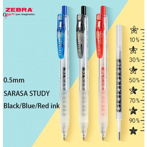 3pcs Japan ZEBRA AARASA STUDY Gel Pen JJM88 10th Anniversary Limited Edition Press Type 0.5mm Student Exam/office/dedicated