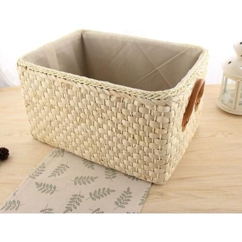 Manual Woven Storage Basket Handmade Laundry Wicker Baskets Sundries Organizer Clothes Toys Container Decoration
