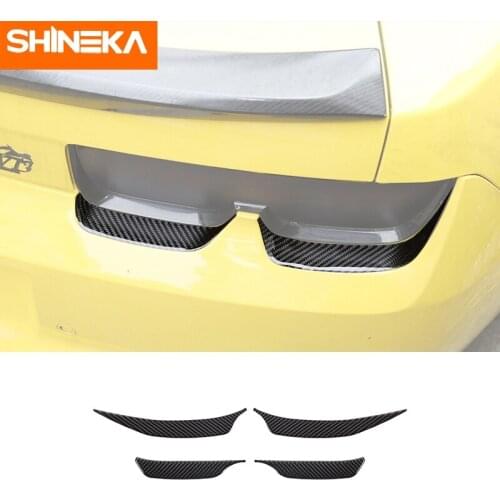 SHINEKA Soft Carbon Fiber Car Rear Tail Light Lamp Decoration Cover Sticker For Chevrolet Camaro 2012 2013 2014 2015 Accessories