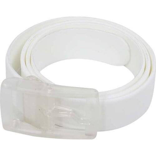 Unisex Stylish Candy Colours Silicone Plastic belt white