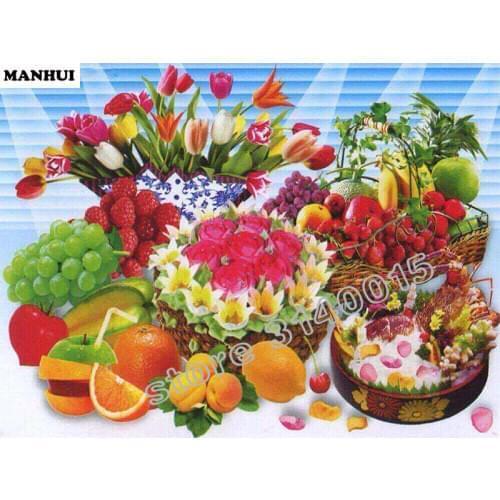 Cross stitch daimond painting Flowers and fruit 5d diy diamond painting embroidery craft hobby fun full square BAC061