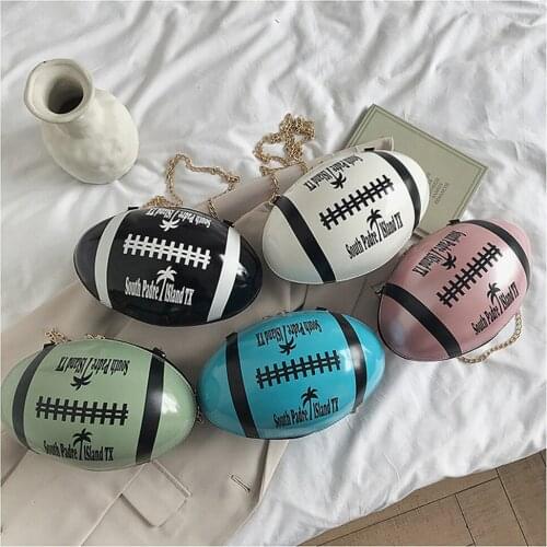 Handbags for Women Chain Messenger Bag Lady Rugby Shape Fashion Personality Creative Mini Totes Women Lovely Shoulder Bag