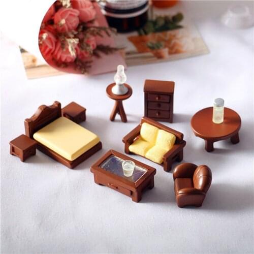 1/12 Dollhouse Mini Wooden Stool Simulation Chair Furniture Model Toys Hot Sale
