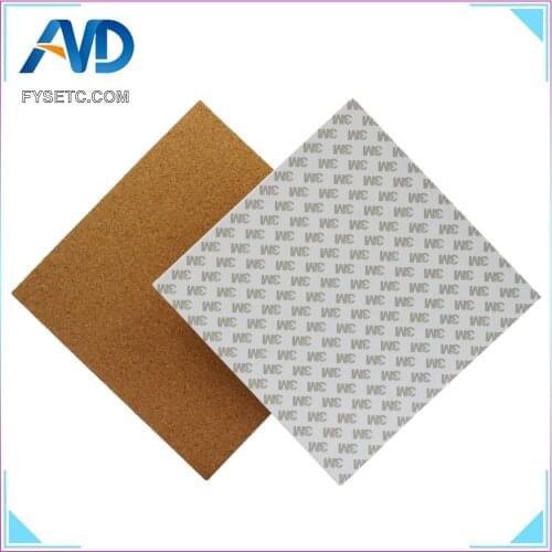 1pc Square 300x300mm Adhesive Cork Sheets For Prusa i3 /Lulzbot Heated Bed Hot Plate With Tape Thermal Cork Plate