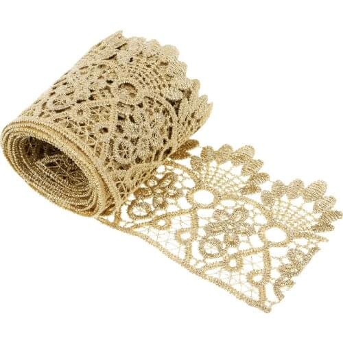 1 Yard Beautiful Embroidery Flower Floral Venise Lace Trim Sewing Craft for Bridal Wedding Dress Decor Clothes DIY Supplies
