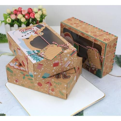 12Pcs Christmas Santa Claus Snowman Gingerbread Men Candy Xmas Gift Storage Box Christmas gift Birthday Gifts Storage Boxes