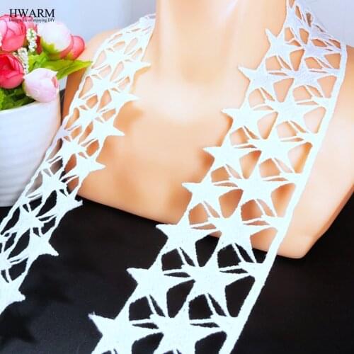 20yard 5.6cm Five Stars African Lace Fabric Ribbon Wedding Decoration For Home DIY Embroidery Housewear Furnishings Sewing Trim