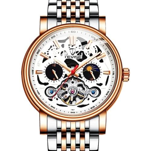 2021 Top Brand Hollow Mens Retro Watches Automatic Mechanical Watch Tourbillon Clock Steel Waterproof Military Wristwatch