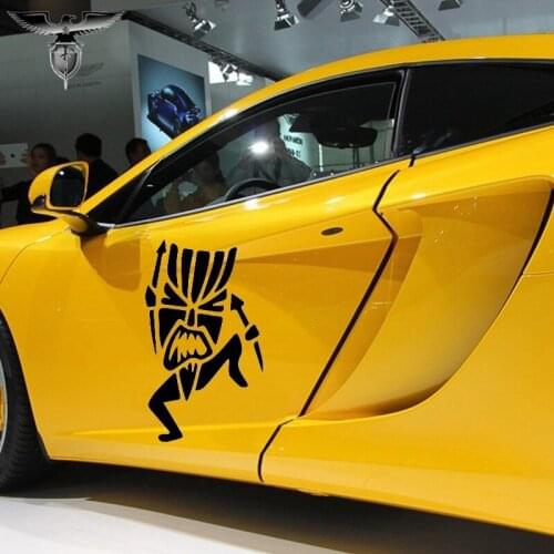 EmpireYing 3 Sizes 8 Colors Rainforest Happy Casual Totem Tiki Hawaiian Funny Car Sticker Door Waterproof Reflective Vinyl Decal