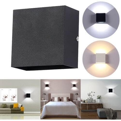 Aluminium Wall Lamp 85-265V LED Indoor Outdoor Waterproof Garden Sconce Porch Light Balcony Lighting Bedside Light 3W/LED (2LED)