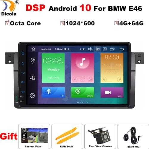 Octa Core DSP 9" IPS 4G+64G Android 10 Car Radio GPS Navigation For BMW E46 M3 Rover 3 Series Multimedia DVD Stereo FM RDS OBD2