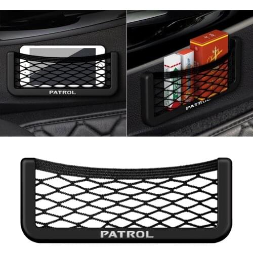 1Pcs Car Organizer Storage Bag Auto Paste Net Pocket Phone Holder for Nissan PATROL Car Accessories Universal
