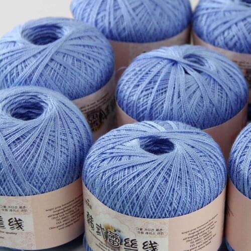 Free Shipping 8Balls X50g New Soft Hand Knitting High Quality 100% Cotton Crocheted Yarn Light Blue 16107
