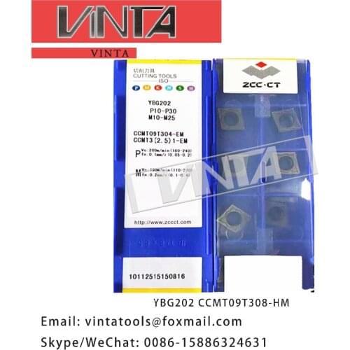 Free shipping high quality YBG205 YBG202 YBM253 CCMT09T308-EM cnc carbide turning inserts cutting blade tools